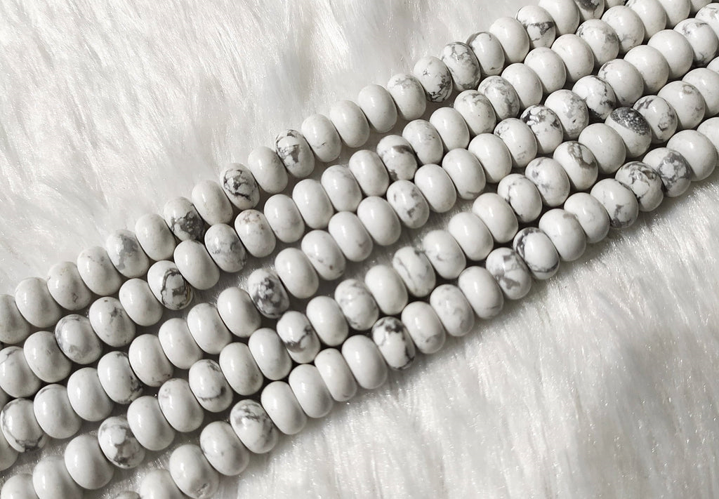 Howlite Rondelle Beads, Crystal Beads for Jewelry.