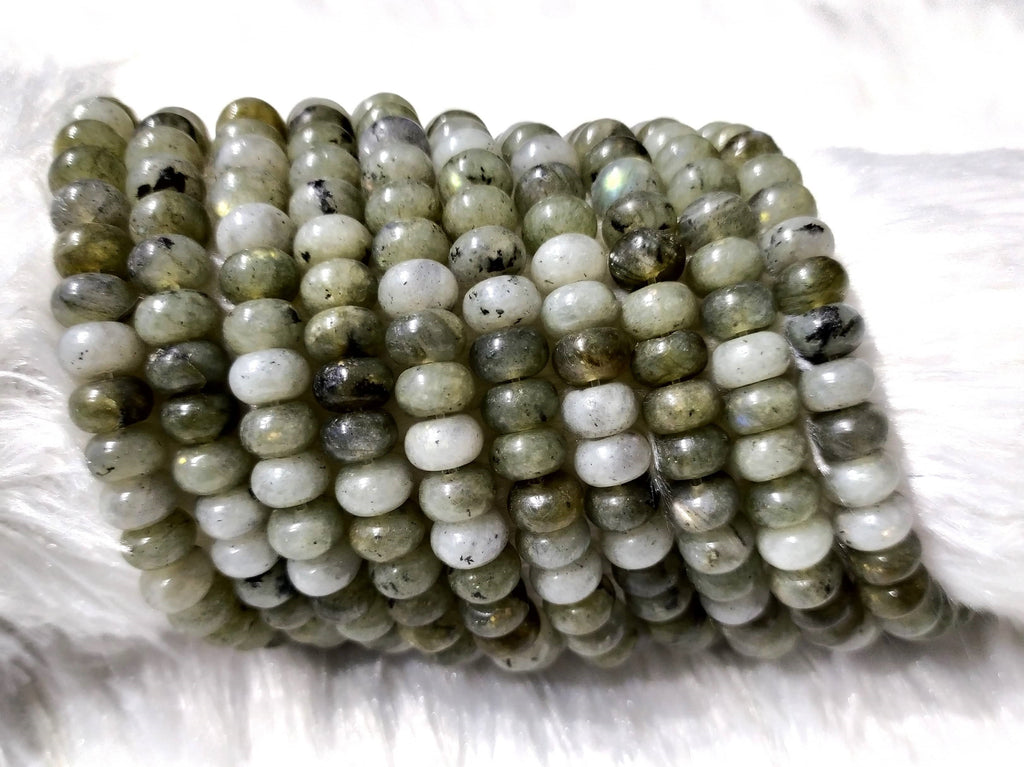 Labradorite Rondelle Beads, Crystal Beads for Jewelry