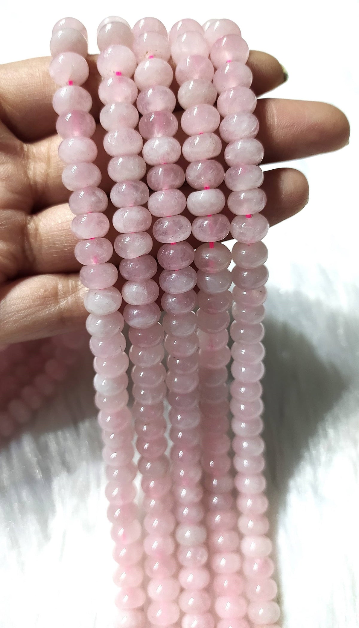 Rondelle Beads | Rose Quartz | Crystal Beads for Jewelry | | Wiccan Center