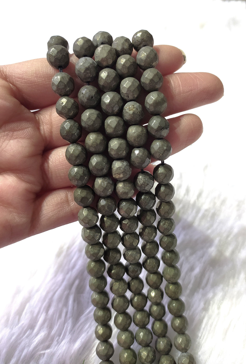 Pyrite Faceted Beads, Crystal Beads for Jewelry.
