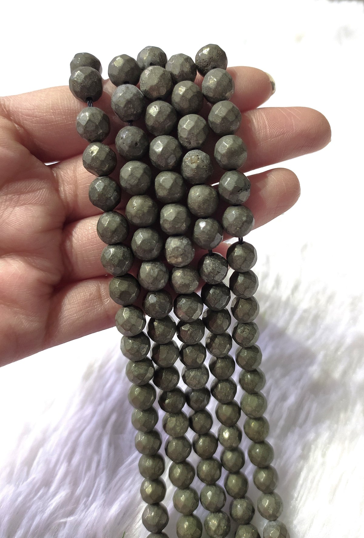 Pyrite Faceted Beads, Crystal Beads for Jewelry.