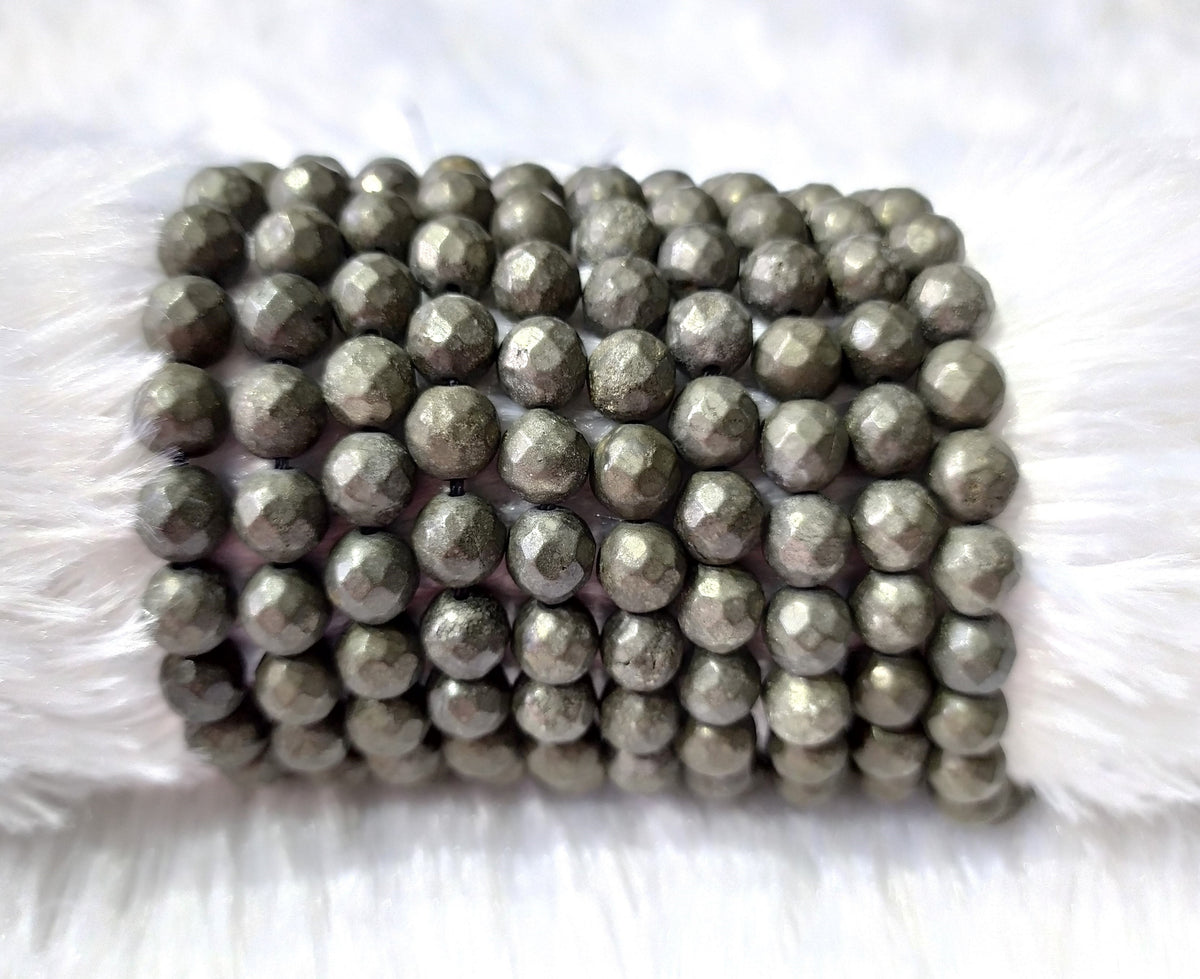 Pyrite Faceted Beads, Crystal Beads for Jewelry.