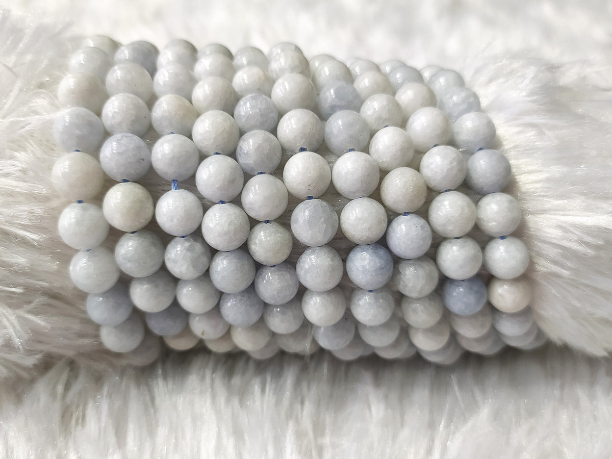 Blue Celestite Gemstone Beads, Crystal Beads for Jewelry