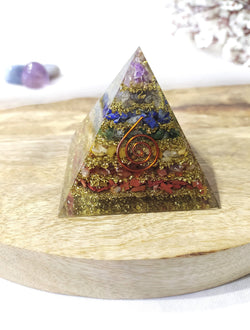 7 Chakra Orgone Pyramid, Crystal Energy Pyramid. | Orgone | Wiccan Center