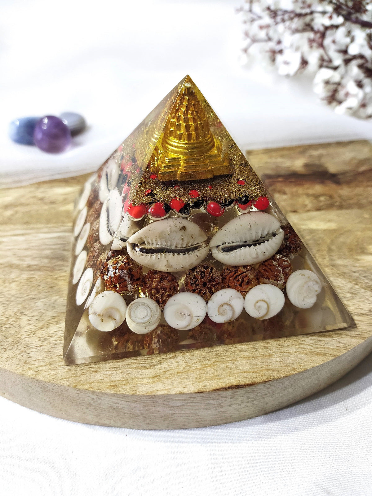 Gomti Chakra Orgone Pyramid, Healing Crystal Pyramid.