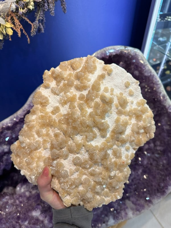 Yellow Orange Heulandite on Mordenite 4 kg | Minerals | Wiccan Center