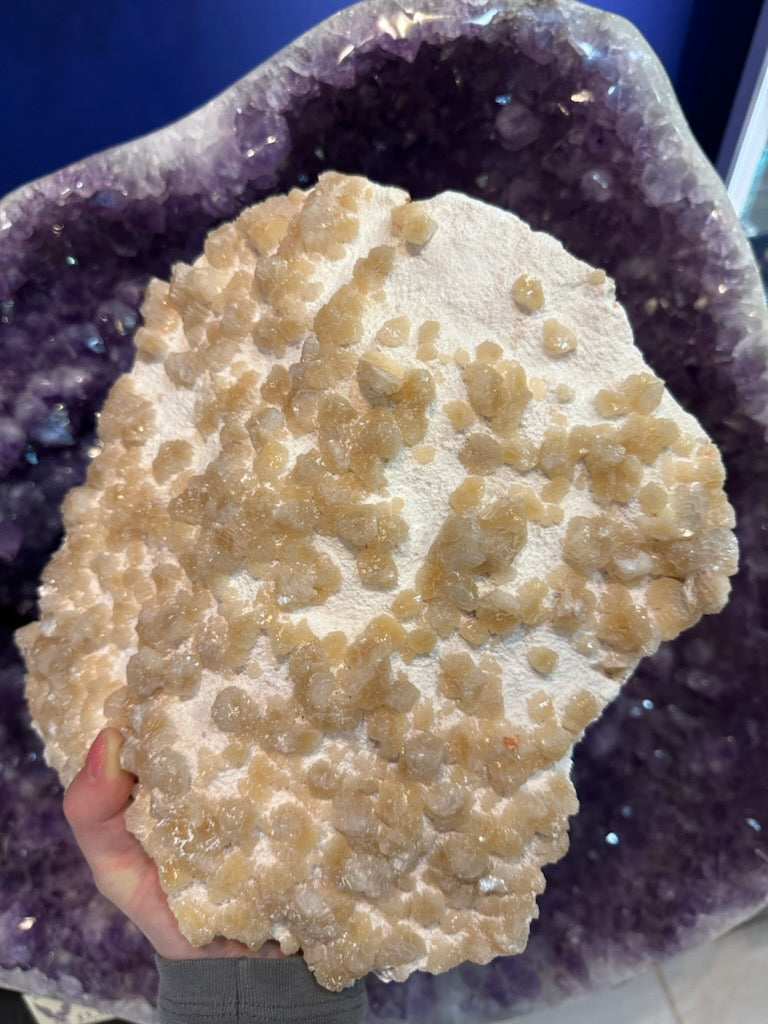 Yellow Orange Heulandite on Mordenite 4 kg | Minerals | Wiccan Center