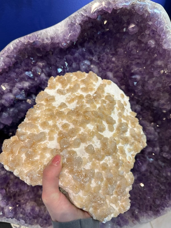 Yellow Orange Heulandite on Mordenite 4 kg | Minerals | Wiccan Center