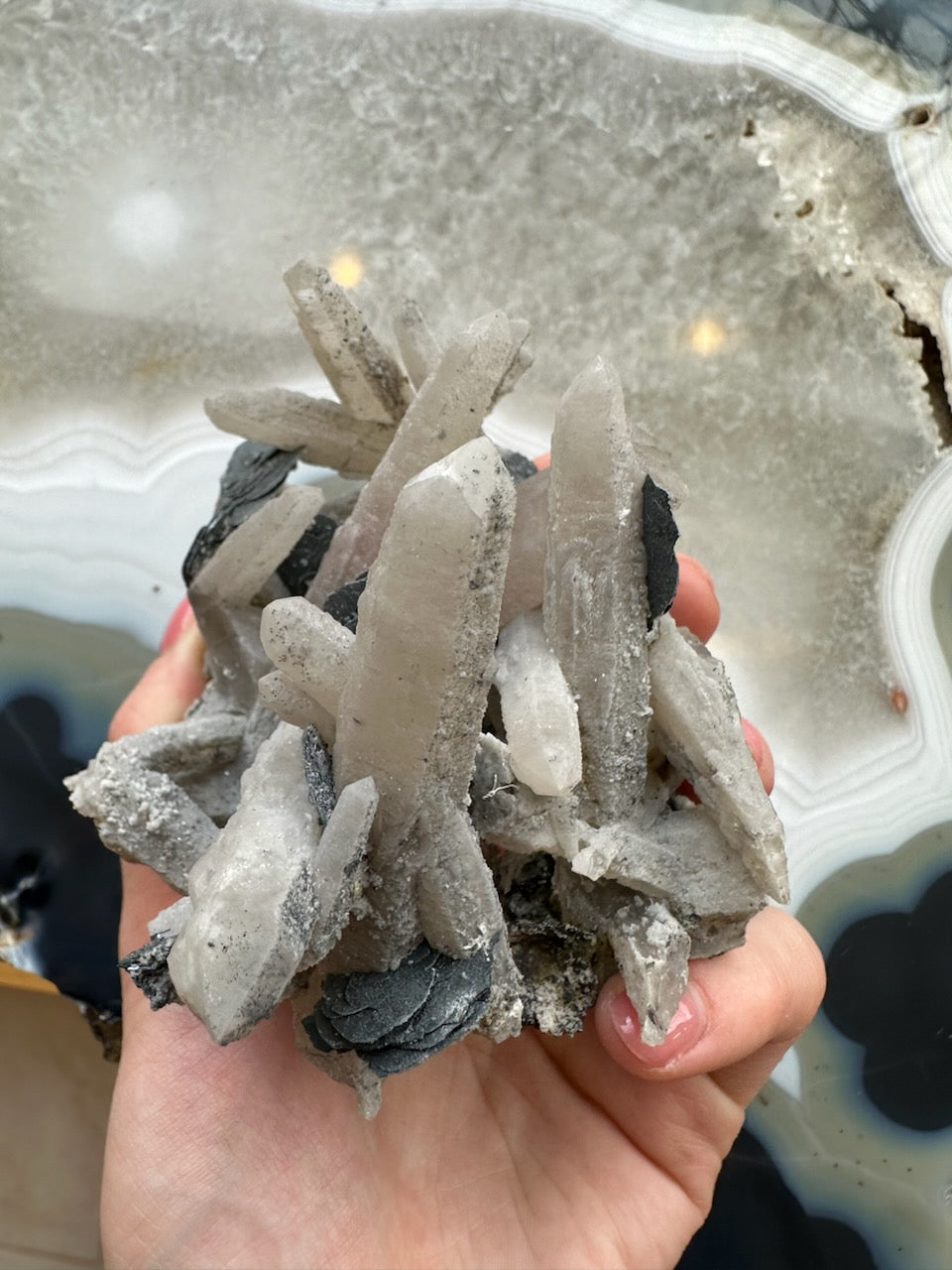 Dogtooth Calcite Cluster with Mica | Minerals | Wiccan Center