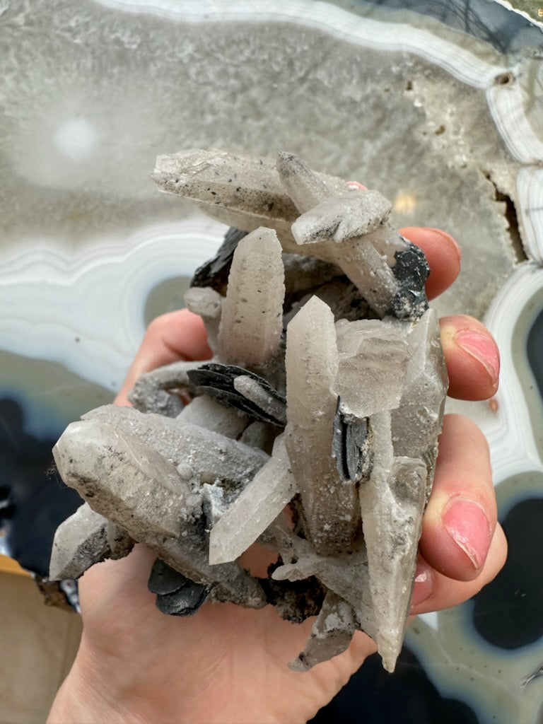 Dogtooth Calcite Cluster with Mica | Minerals | Wiccan Center