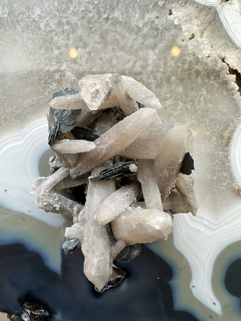 Dogtooth Calcite Cluster with Mica | Minerals | Wiccan Center