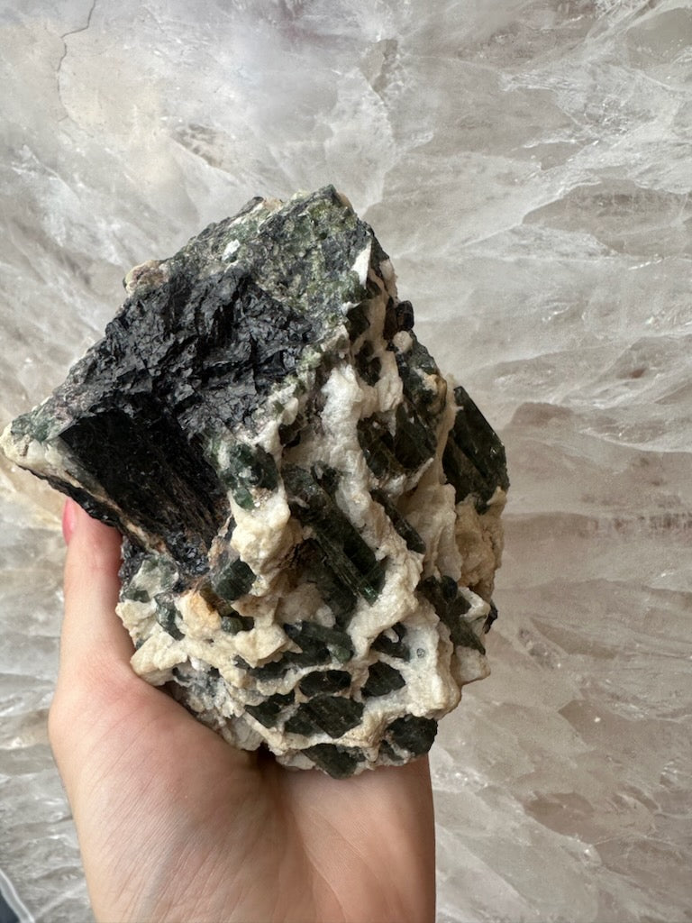 Tourmalinated Albite Cluster 1.1 kg | Minerals | Wiccan Center