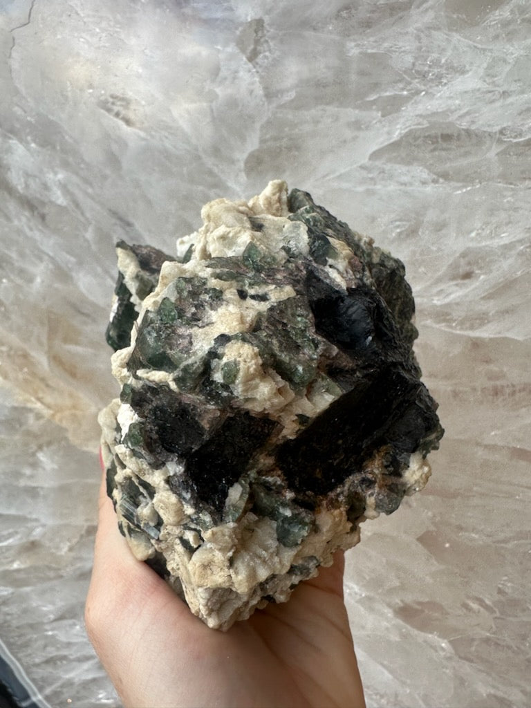 Tourmalinated Albite Cluster 1.1 kg | Minerals | Wiccan Center