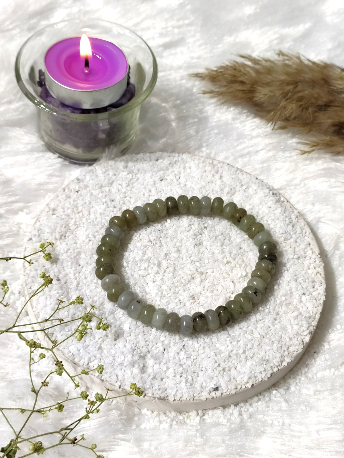 Rondelle Beads Labradorite Bracelets, Healing Crystal Bracelets.
