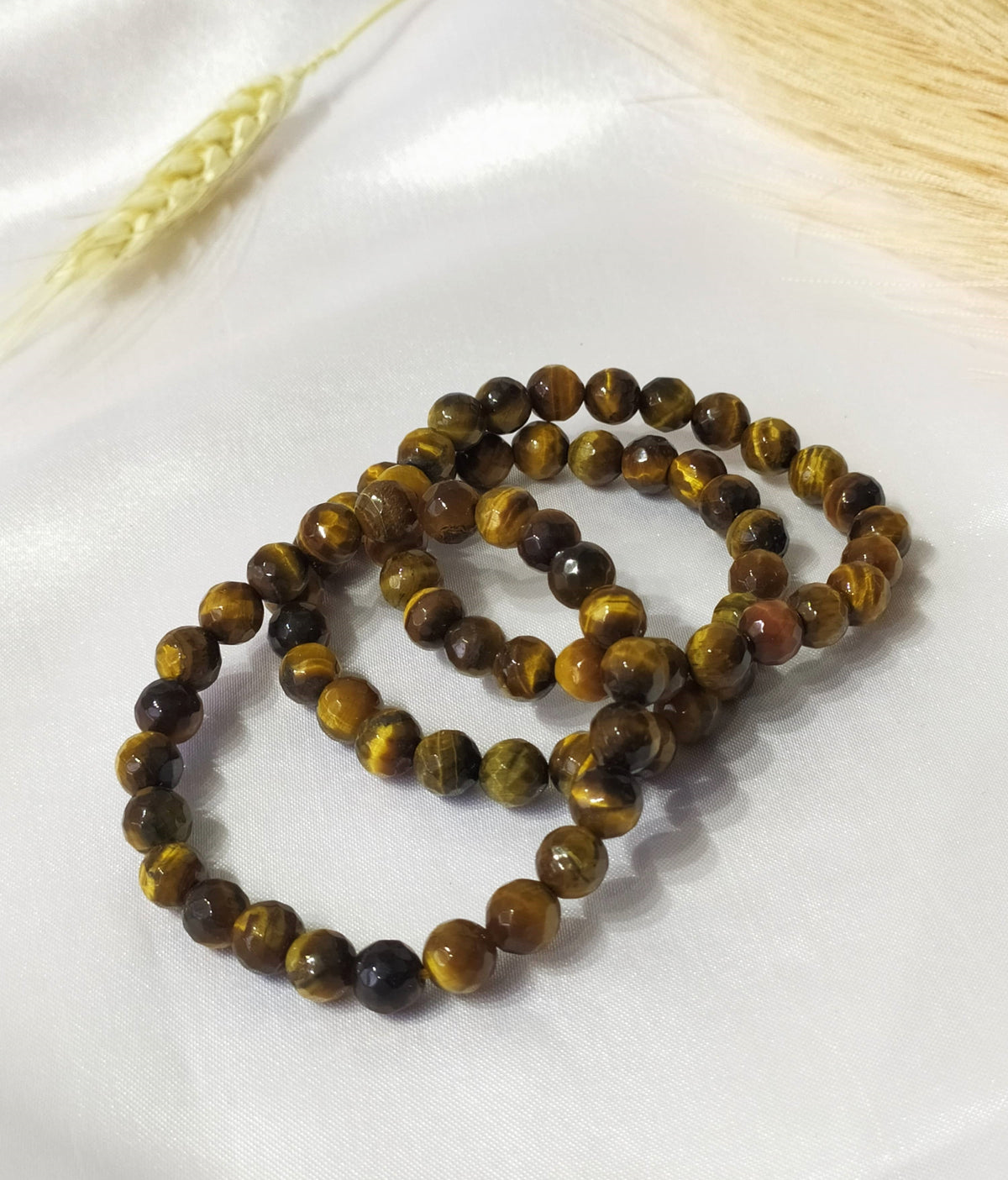 Tiger eye Faceted Beads Bracelet, Crystal Bracelet.