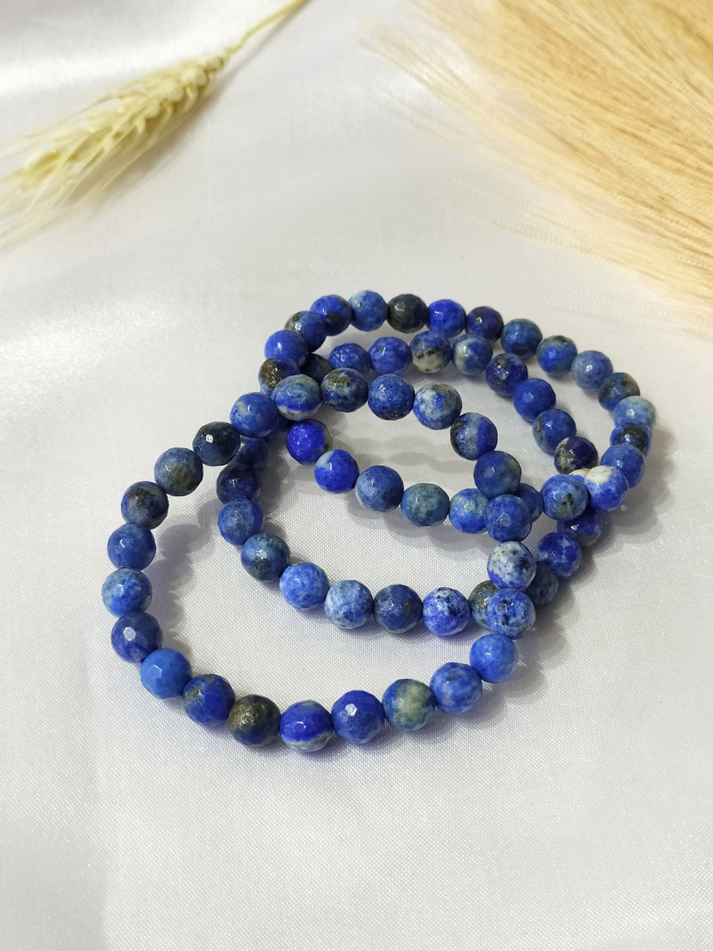 Faceted Lapis Lazuli Beads Bracelet, Crystal Bracelet.