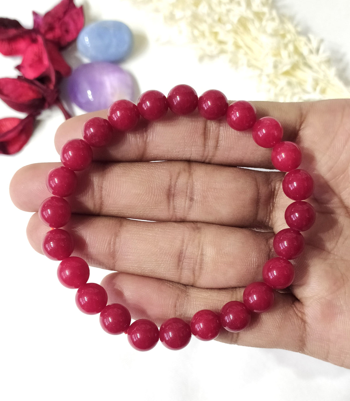 Red Coral Synthetic Bracelet.