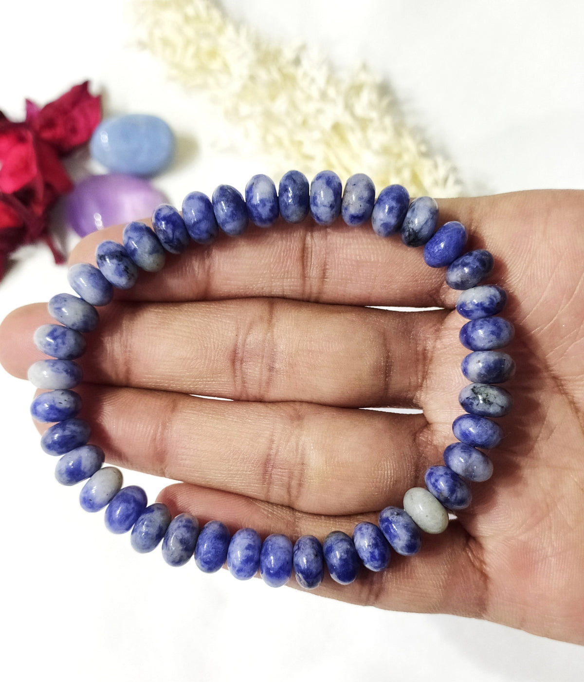 Rondelle Beads Sodalite Bracelets, Healing Crystal Bracelets.