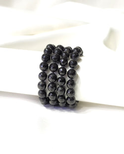 Faceted Black Tourmaline Beads Bracelet, Crystal Bracelet. | Bracelets | Wiccan Center