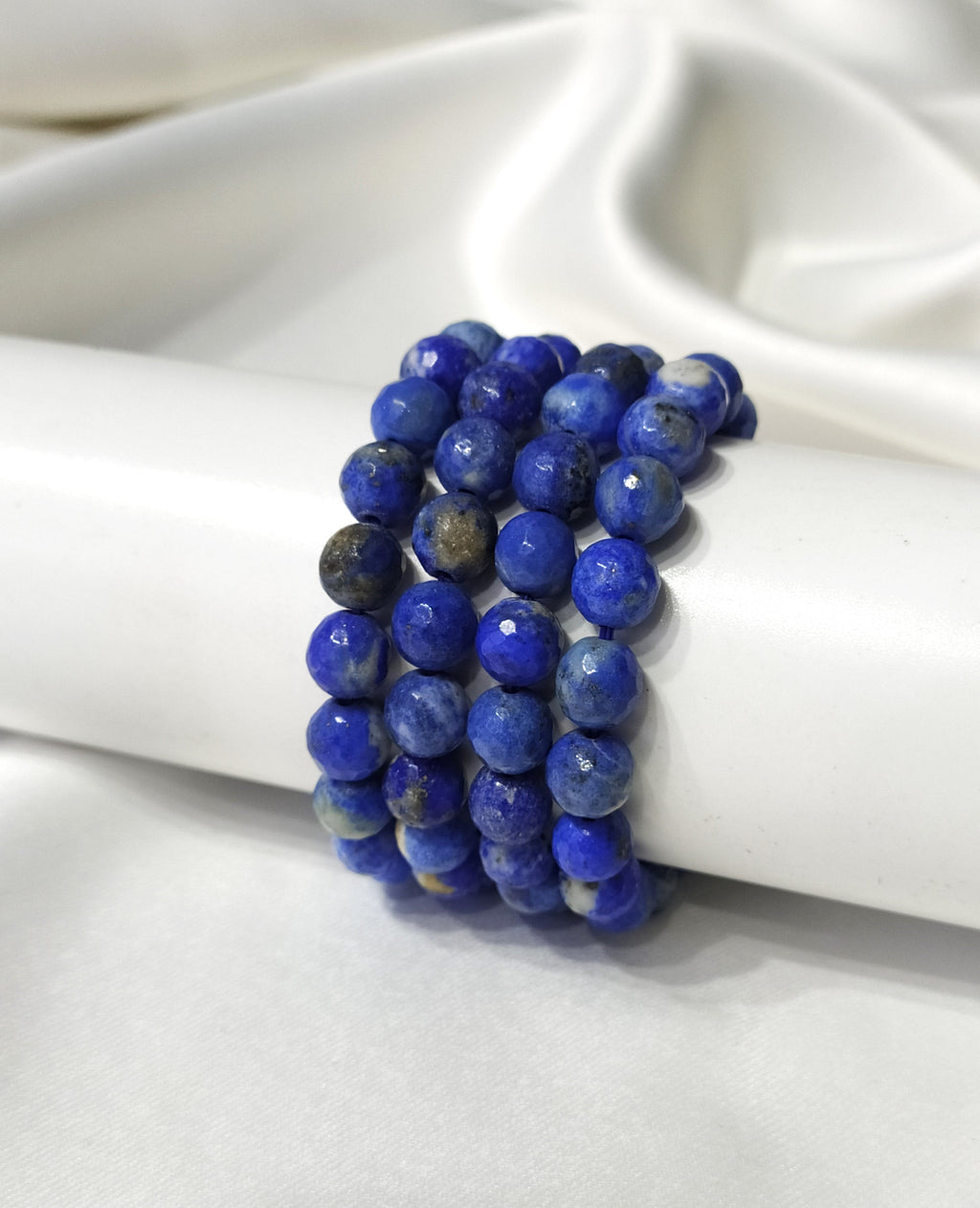 Faceted Lapis Lazuli Beads Bracelet, Crystal Bracelet.