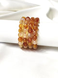 Carnelian Faceted Beads Bracelet, Crystal Bracelet