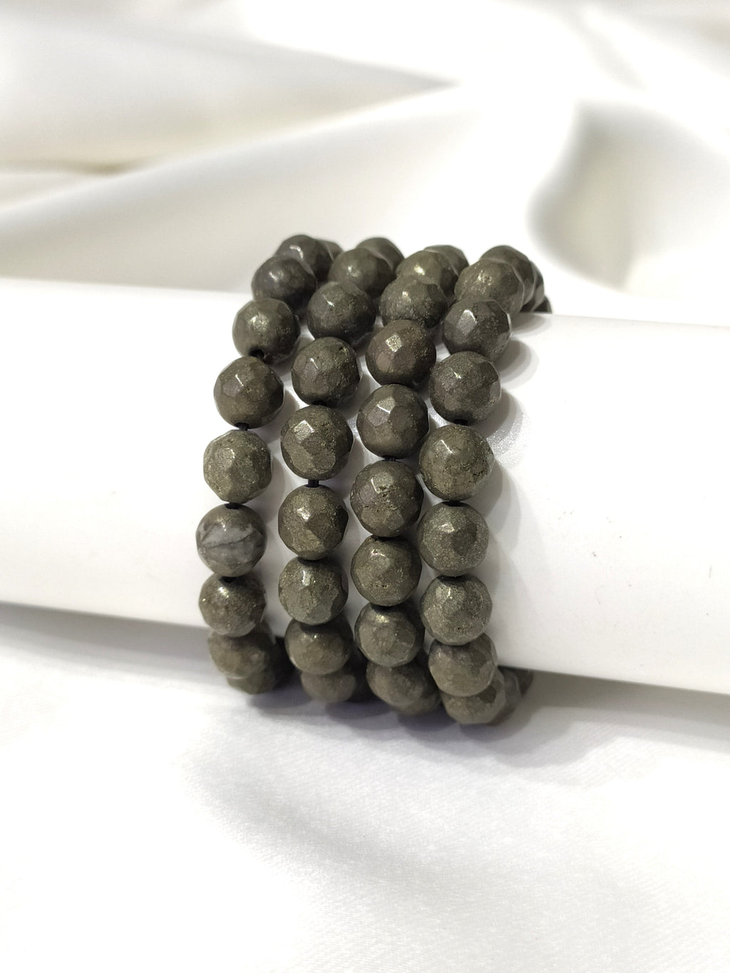 Faceted Pyrite Beads Bracelet, Healing Crystal Bracelet.