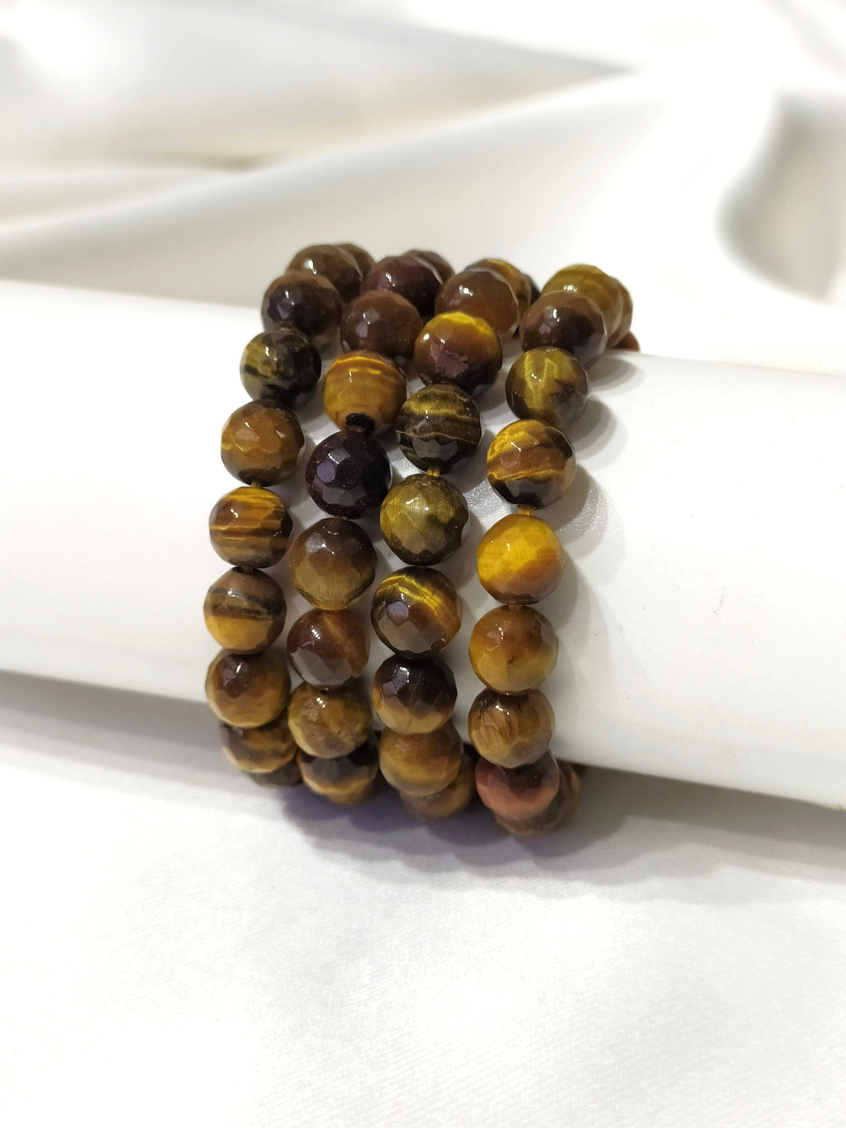 Tiger eye Faceted Beads Bracelet, Crystal Bracelet.