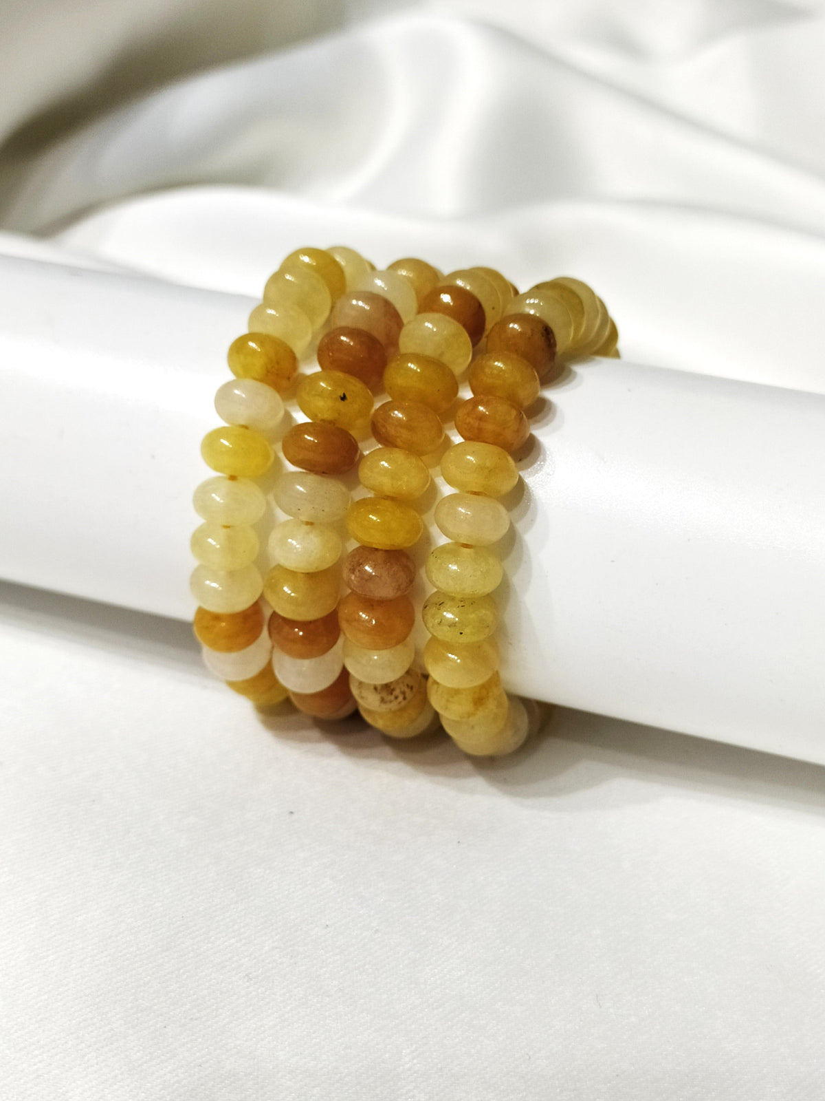 Rondelle Beads Yellow Aventurine Bracelets, Healing Crystal Bracelets.