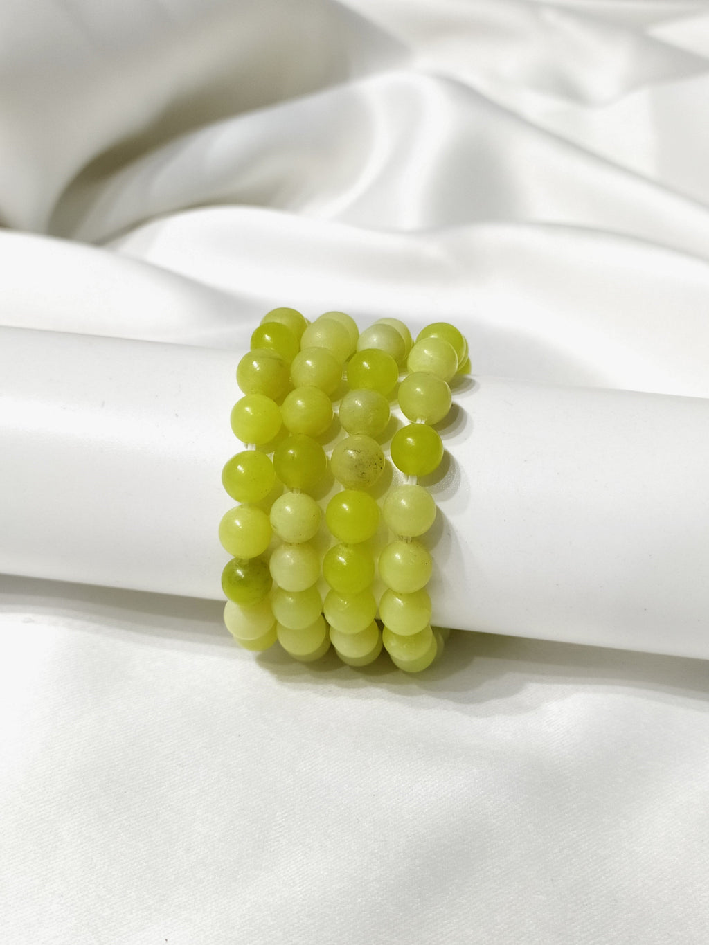 Lemon Quartz Round Beads Bracelet (Enhances Focus & Clarity ).