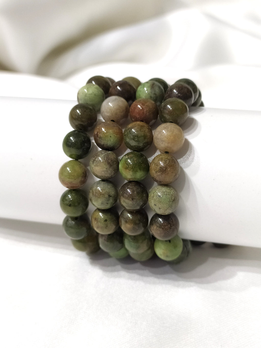Green Opal Round Beads Bracelet, Healing Gemstone Bracelet