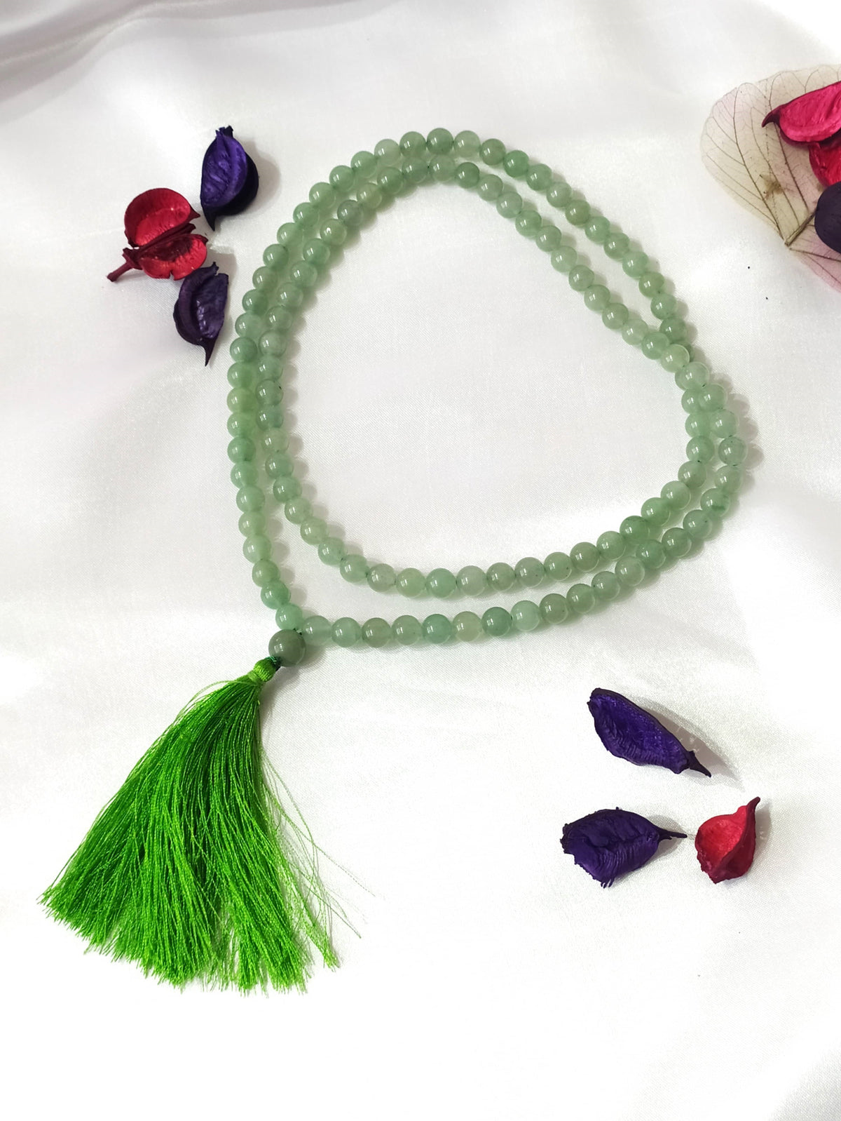 Green Aventurine Gemstone Mala, 108 Prayer Bead Mala.
