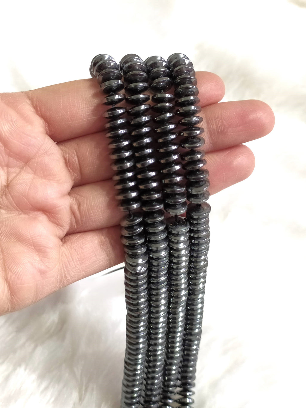 Hematite Rondelle Beads, Crystal Beads for Jewelry.