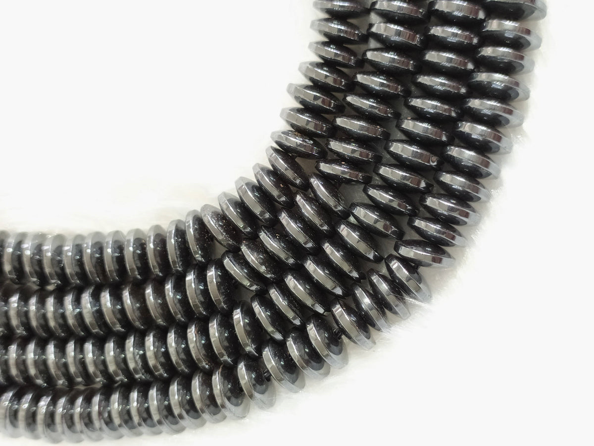 Hematite Rondelle Beads, Crystal Beads for Jewelry.