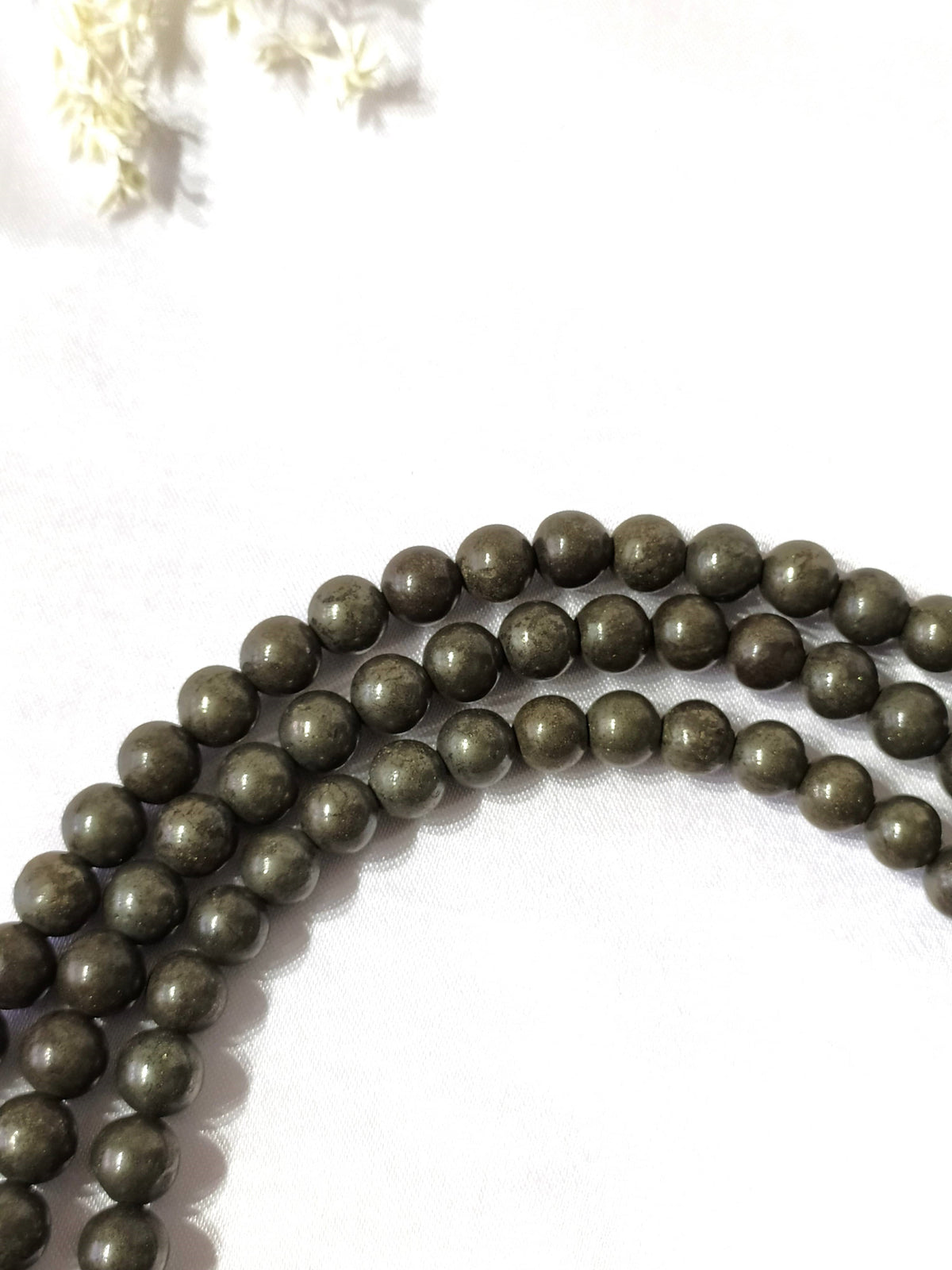 Pyrite Gemstone Mala, 108 Prayer Bead Mala.