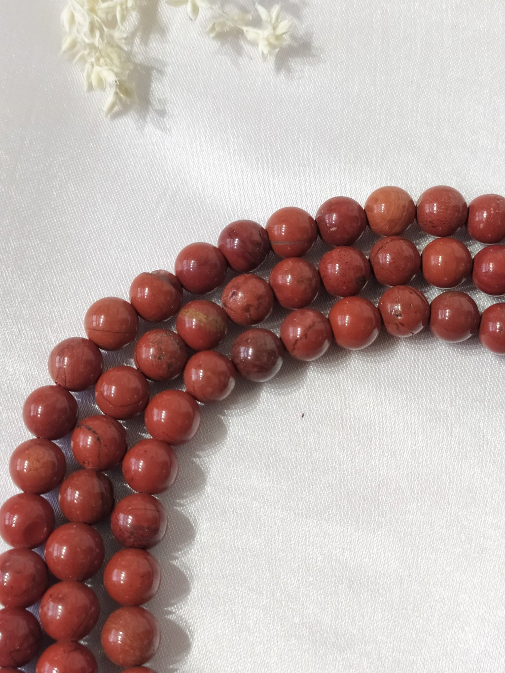 Red Jasper Gemstone Mala, 108 Prayer Bead Mala.