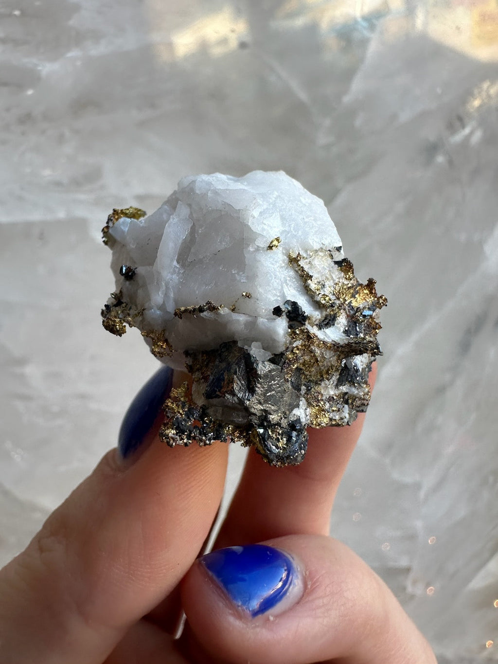 Crystalline Gold with Arsenopyrite on Quartz Sierra Co., Alleghany, California | Minerals | Wiccan Center