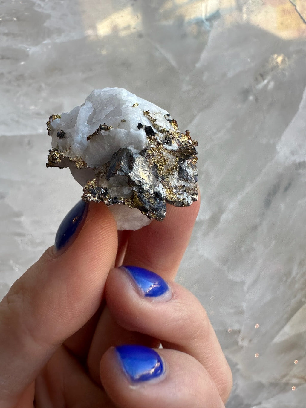 Crystalline Gold with Arsenopyrite on Quartz Sierra Co., Alleghany, California | Minerals | Wiccan Center