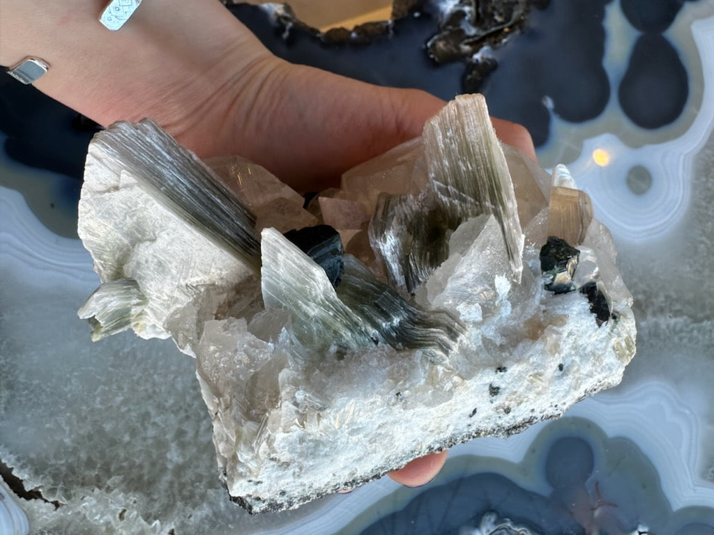 Blue Indicolite Tourmaline on Matrix from Nuristan, Afghanistan | Minerals | Wiccan Center