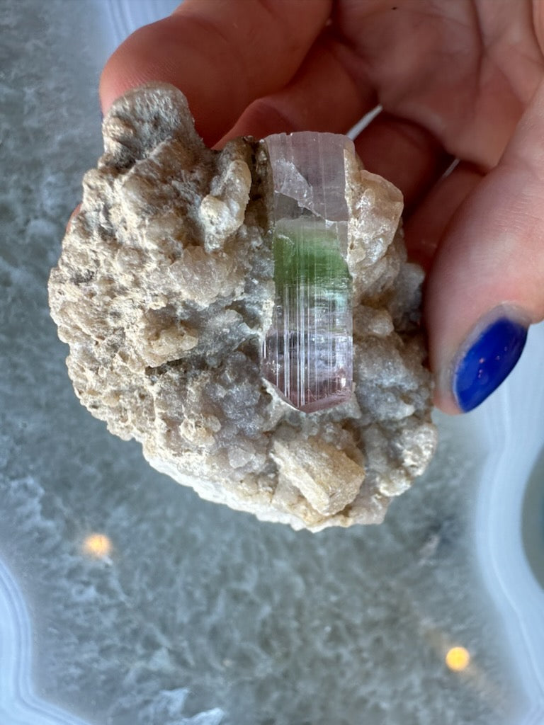 Watermelon Tourmaline on Albite Matrix 51g | Minerals | Wiccan Center