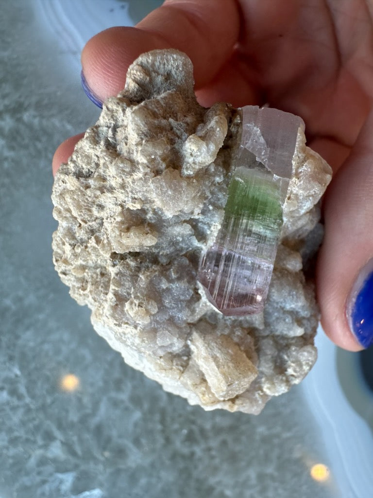 Watermelon Tourmaline on Albite Matrix 51g | Minerals | Wiccan Center