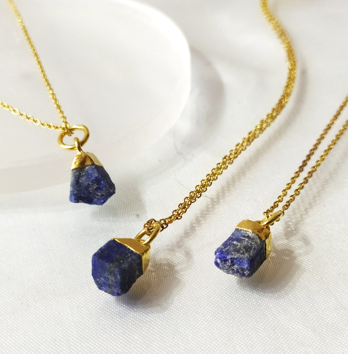 Lapis Lazuli Raw Crystal Necklace, Raw Gemstone Necklace.