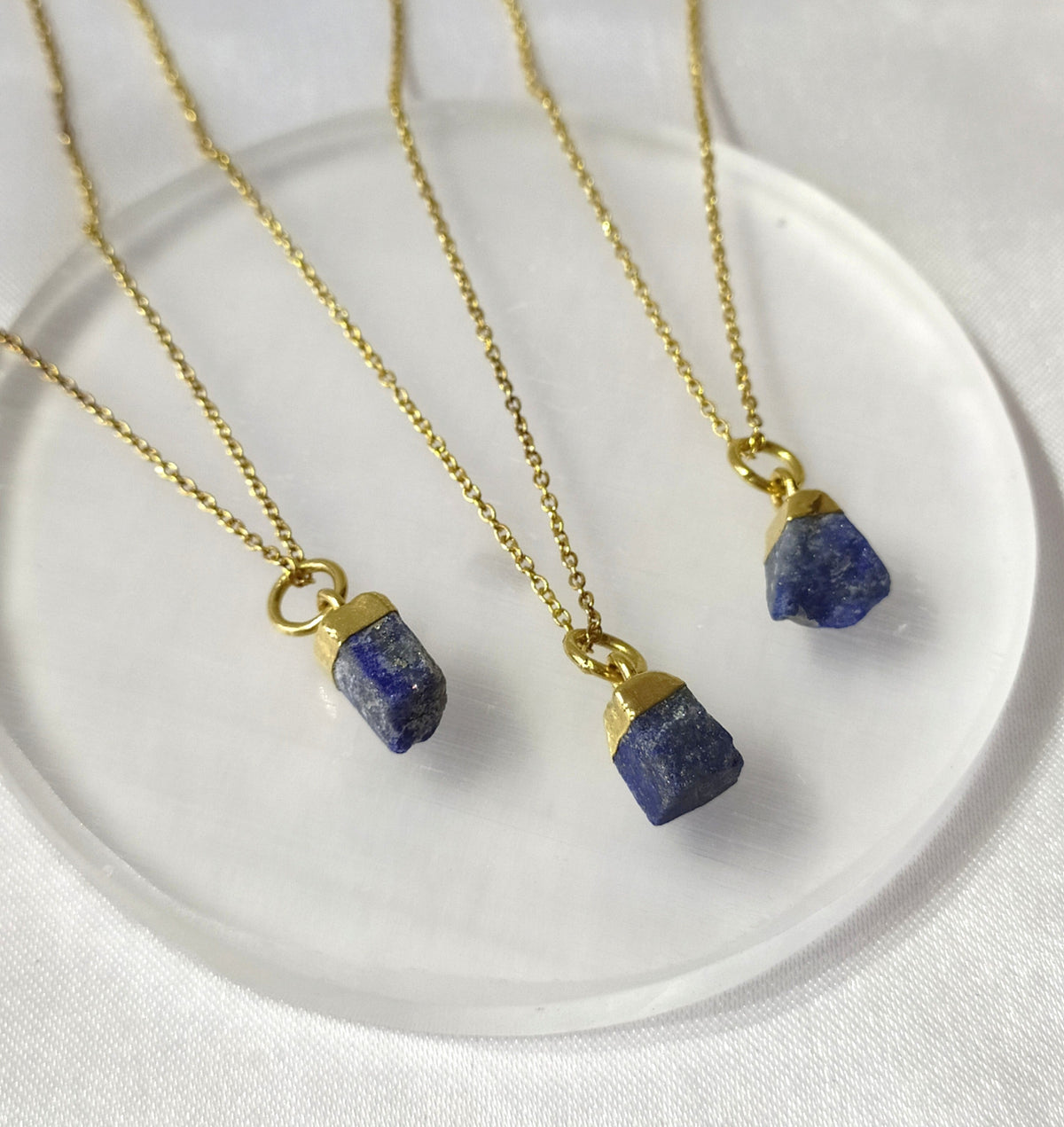 Lapis Lazuli Raw Crystal Necklace, Raw Gemstone Necklace.