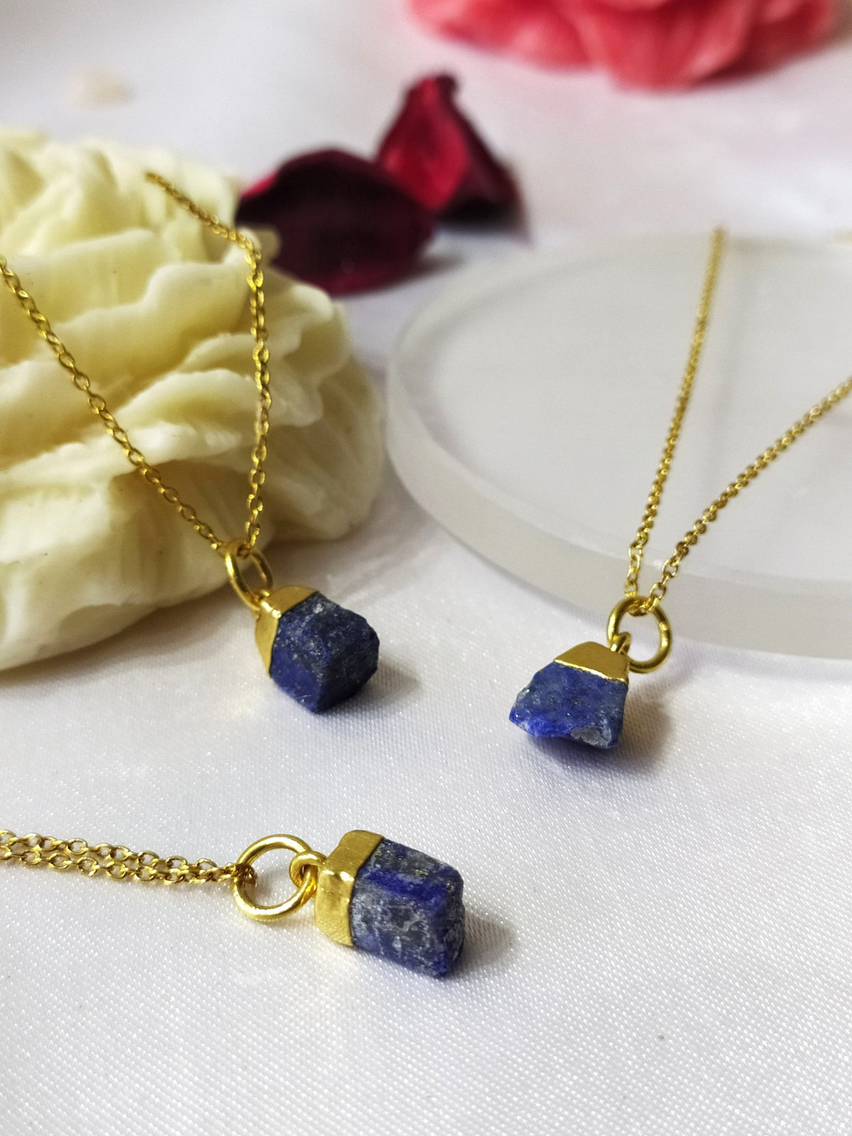 Lapis Lazuli Raw Crystal Necklace, Raw Gemstone Necklace.