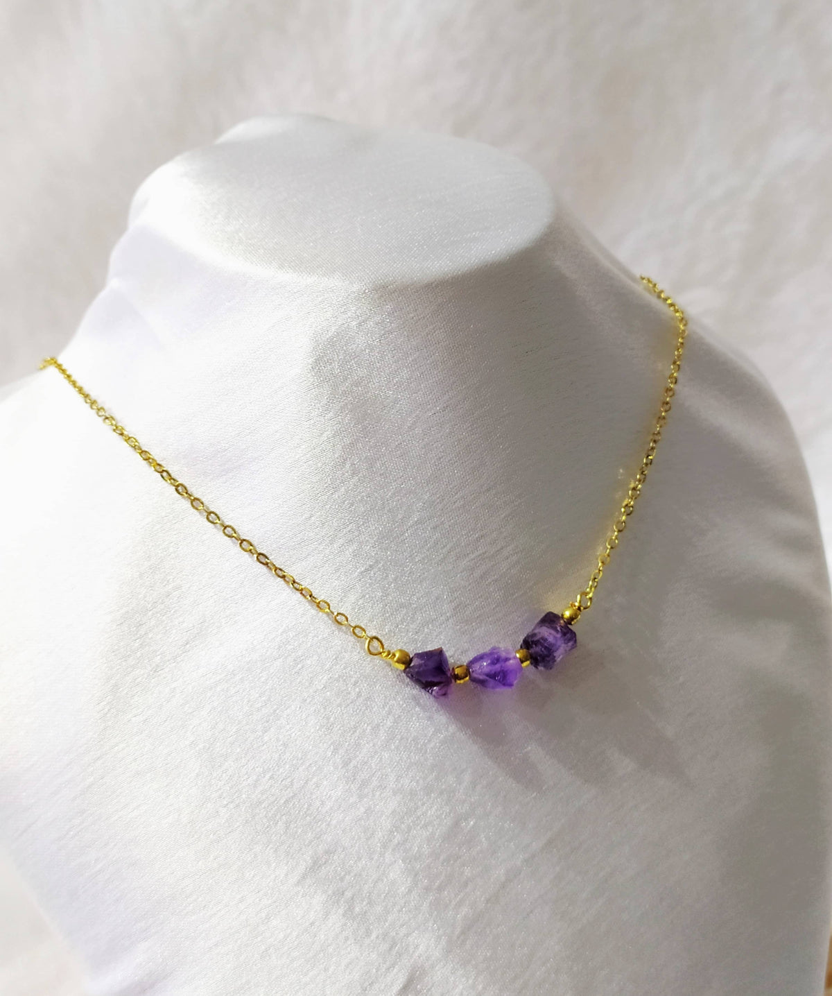 Raw Amethyst Crystal Necklace, Raw Amethyst Necklace