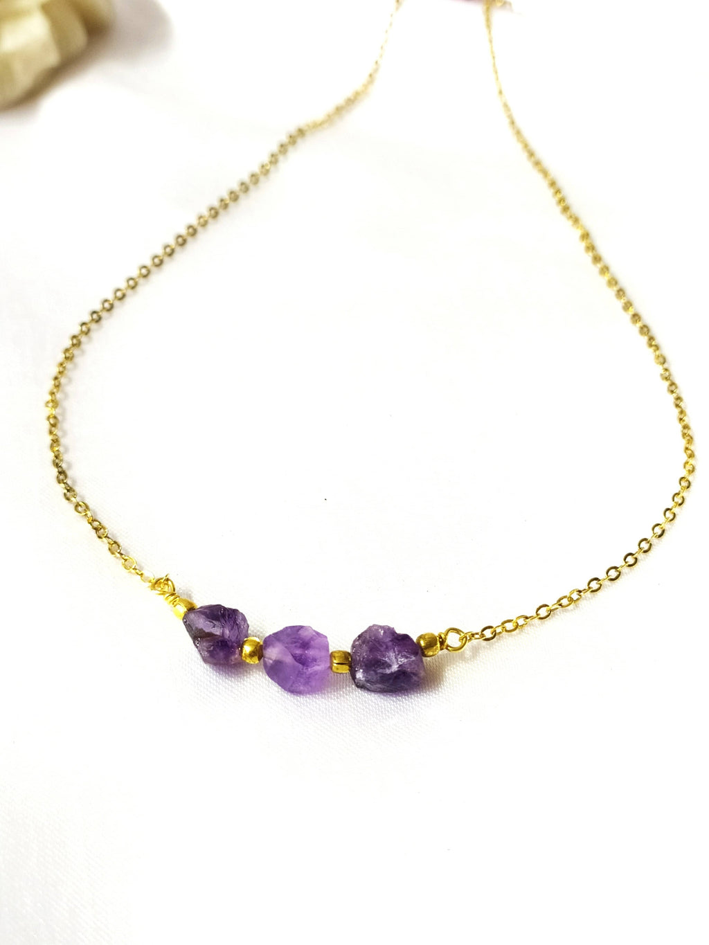 Raw Amethyst Crystal Necklace, Raw Amethyst Necklace