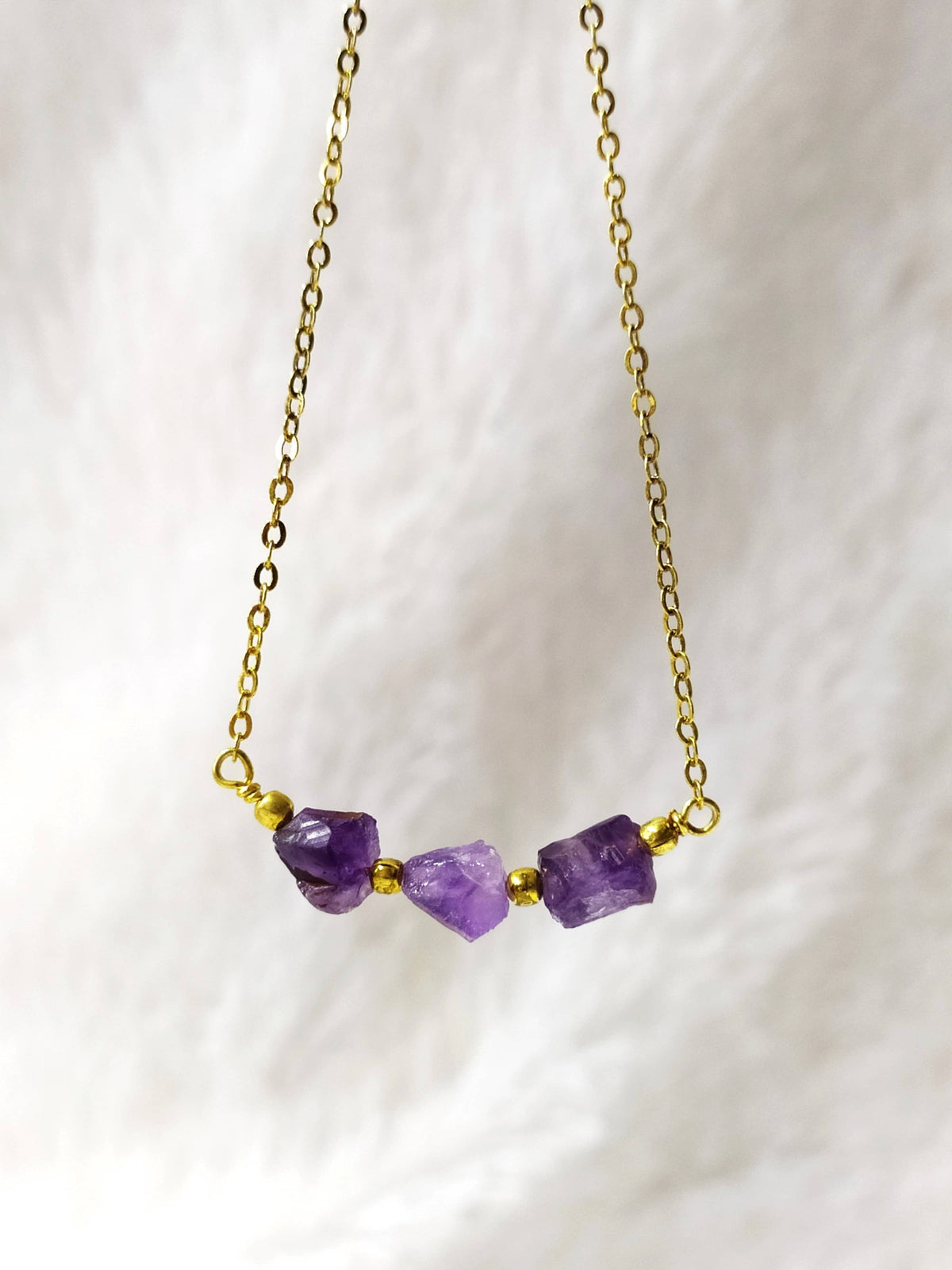 Raw Amethyst Crystal Necklace, Raw Amethyst Necklace