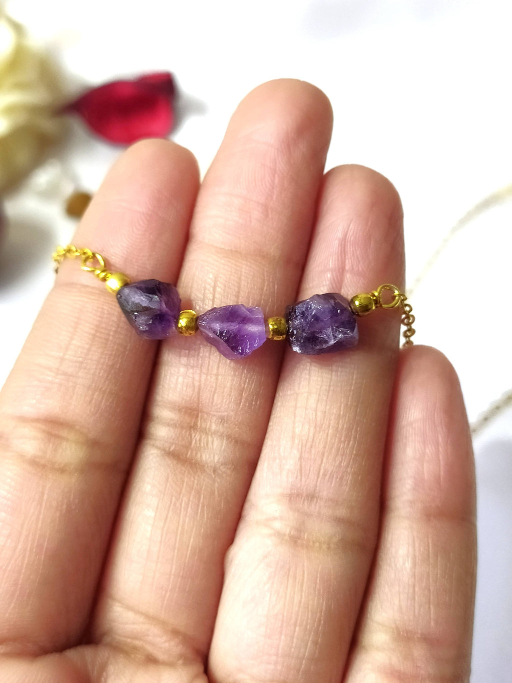 Raw Amethyst Crystal Necklace, Raw Amethyst Necklace