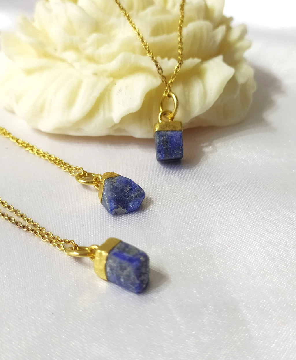 Lapis Lazuli Raw Crystal Necklace, Raw Gemstone Necklace.