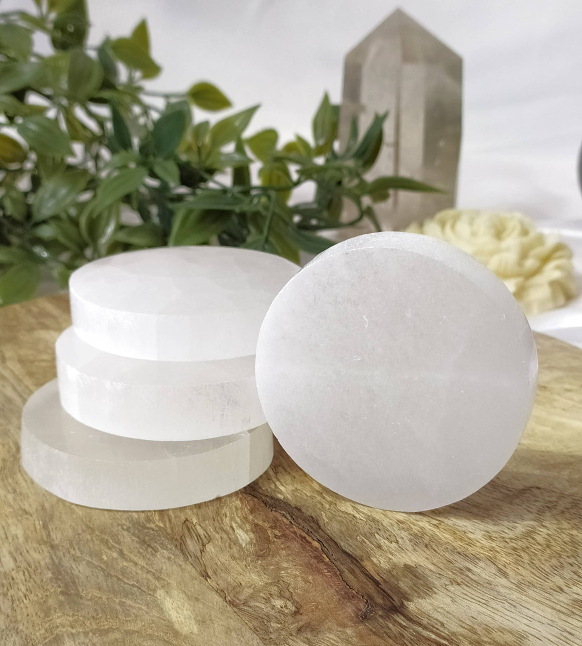 2.5' Selenite Charging Plate, Selenite Coaster, Selenite Plate.