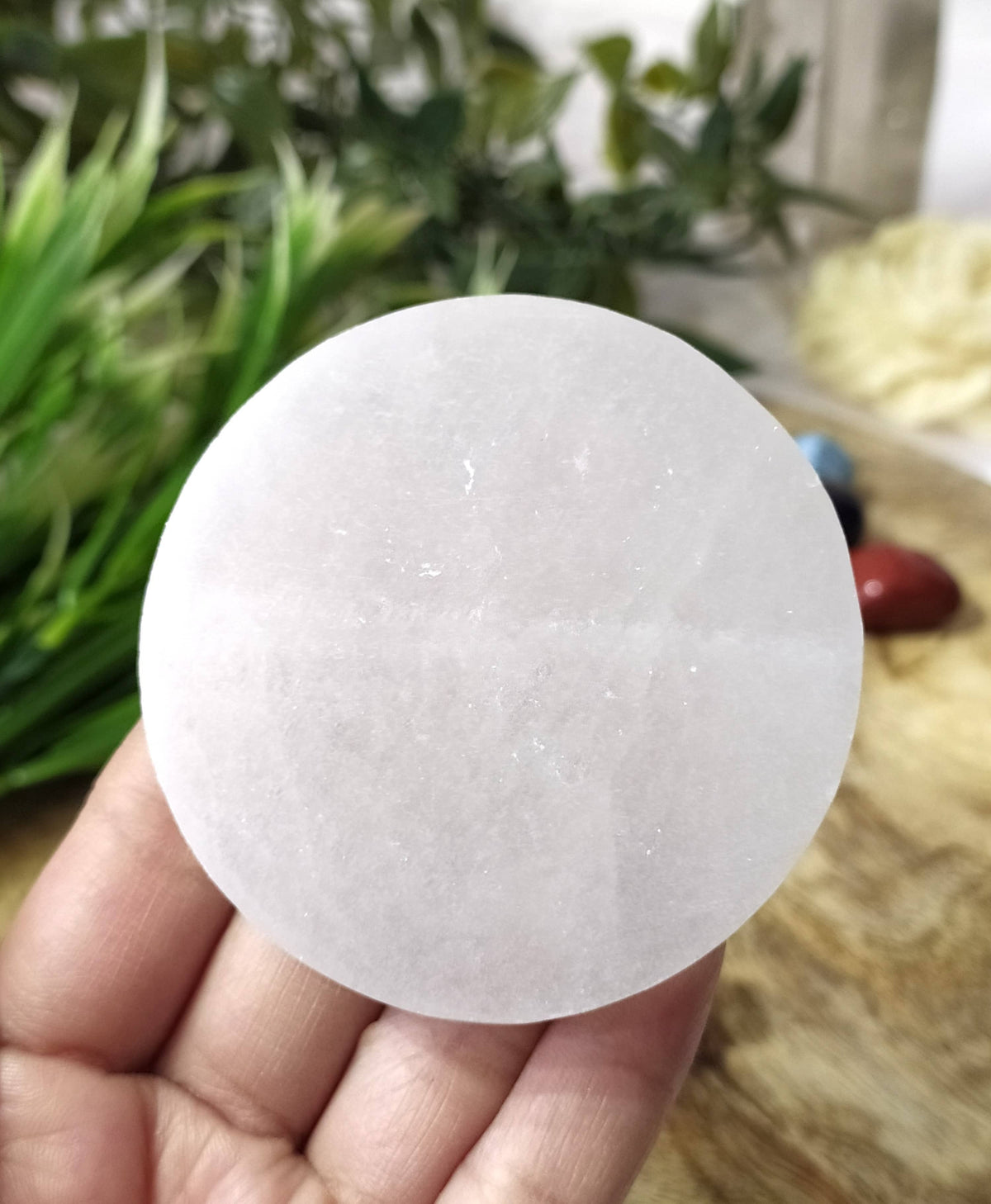 2.5' Selenite Charging Plate, Selenite Coaster, Selenite Plate.